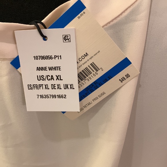 🌹VINTAGE ANNE KLEIN • Women's Sleeveless Dressy Top - Cream - Picture 7 of 11